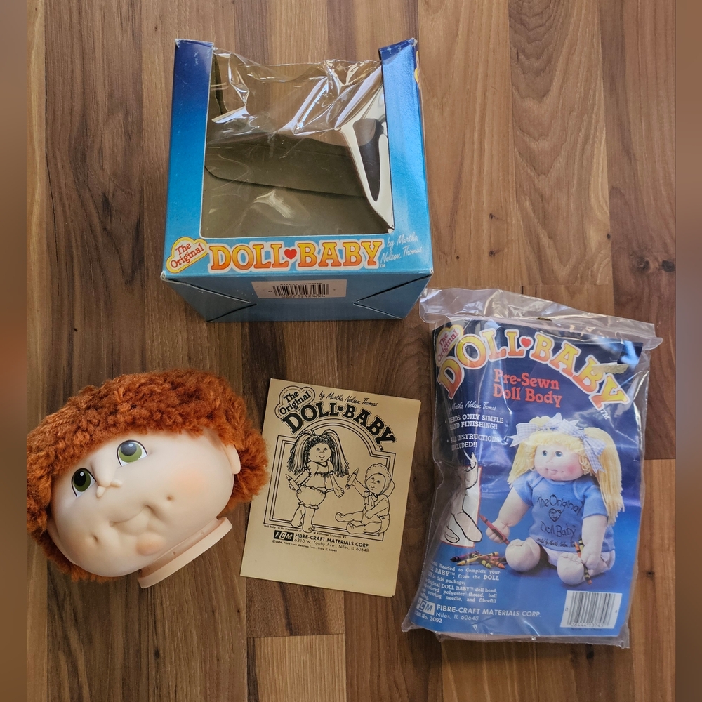 Vintage 1984 Doll Baby Head And Presewn Body